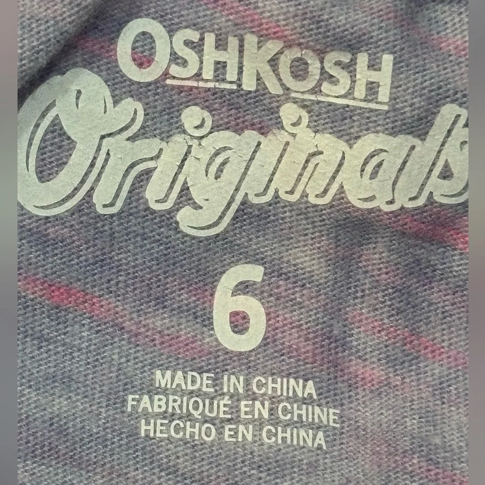 OSHKOSH B’gosh Girls Purple Graphic Logo Short Sleeve Cotton T-Shirt | Size 6